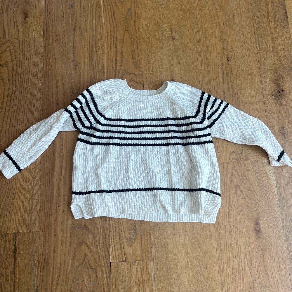 Soft Joie Black and White Crew Neck Sweater